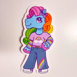 Size: 2127x2128 | Tagged: safe, artist:milliedubois, rainbow dash (g3), earth pony, semi-anthro, g3, female, mare, solo, sticker