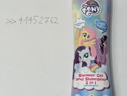 Size: 2040x1536 | Tagged: safe, photographer:anonymous, fluttershy, rarity, twilight sparkle, alicorn, pegasus, pony, unicorn, g4, /mlp/, 4chan, horn, irl, merchandise, photo, shampoo, shower gel, tube, twilight sparkle (alicorn)