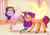 Size: 3745x2642 | Tagged: safe, artist:felux, idw, official comic, pipp petals, sunny starscout, alicorn, pegasus, pony, g5, my little pony: tell your tale, my little pony: the storm of zephyr heights, the storm of zephyr heights #1, spoiler:comic, spoiler:g5, spoiler:g5comic, artificial horn, artificial wings, augmented, diadem, duo, duo female, female, glitter, glowing, glowing horn, glowing wings, horn, i can't believe it's not hasbro studios, idw showified, indoors, jewelry, magic, magic aura, magic horn, magic wings, mane stripe sunny, mare, open mouth, open smile, pippcorn, race swap, redraw, regalia, scene interpretation, show accurate, smiling, spread wings, sunnycorn, tell your tale accurate, transformation, wings, zephyr heights