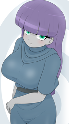 Size: 1380x2485 | Tagged: safe, artist:batipin, maud pie, human, equestria girls, g4, breasts, busty maud pie, looking at you