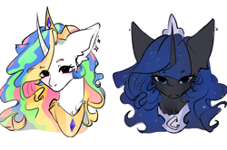 Size: 1572x1045 | Tagged: safe, artist:millman;, princess celestia, princess luna, alicorn, g4, looking at you, sketch