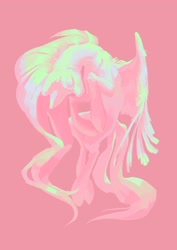 Size: 1527x2160 | Tagged: safe, artist:yanisfucker, fluttershy, pegasus, pony, g4, eyes closed, female, limited palette, mare, pink background, simple background, solo, spread wings, wings