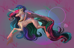 Size: 2350x1527 | Tagged: safe, artist:yanisfucker, princess celestia, alicorn, pony, g4, abstract background, anorexic, chest fluff, concave belly, ear piercing, earring, emaciated, female, jewelry, lanky, mare, piercing, regalia, ribcage, ribs, skinny, solo, tall, thin, unshorn fetlocks