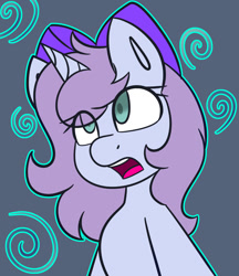 Size: 1106x1280 | Tagged: safe, artist:askhypnoswirl, oc, oc only, oc:swirly daze, unicorn, bow, commission, female, hair bow, horn, hypnosis, hypnotized, open mouth, solo, unicorn oc, ych result