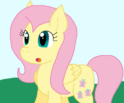 Size: 927x766 | Tagged: safe, artist:cmara, fluttershy, pegasus, pony, g4, female, outdoors, solo