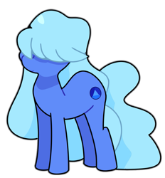 Size: 835x900 | Tagged: safe, artist:kindakismet, earth pony, pony, female, gem, hair over eyes, mare, ponified, sapphire, sapphire (steven universe), simple background, solo, steven universe, transparent background