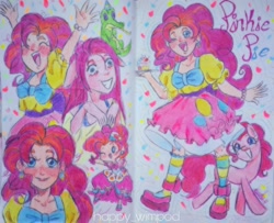 Size: 2048x1664 | Tagged: safe, artist:happywimpod, gummy, pinkie pie, earth pony, human, equestria girls, g4, female, traditional art