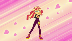 Size: 1920x1080 | Tagged: safe, screencap, sunset shimmer, human, equestria girls, equestria girls specials, g4, my little pony equestria girls: sunset's backstage pass, backstage pass, badass, badass adorable, cute, solo