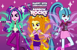 Size: 5100x3300 | Tagged: safe, artist:julie-z, adagio dazzle, aria blaze, sonata dusk, human, rainbow rocks 10th anniversary, equestria girls, g4, my little pony equestria girls: rainbow rocks, female, pony ears, the dazzlings, trio, trio female