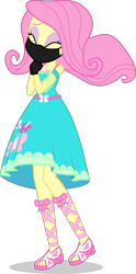 Size: 2480x5000 | Tagged: safe, artist:dustinwatsongkx, edit, editor:brokenadam, fluttershy, equestria girls, g4, black mask, clothes, coronavirus, covid-19, cute, dress, eyes closed, face mask, female, fluttershy boho dress, gloves, leg bow, mask, shyabetes, simple background, skinny, solo, thin, transparent background