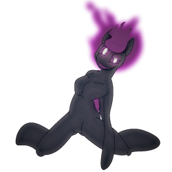 Size: 1000x1000 | Tagged: oc name needed, safe, artist:gloomy spellart, oc, oc only, semi-anthro, kneeling, simple background, smiling, solo, transparent background