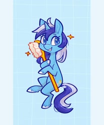 Size: 1571x1901 | Tagged: safe, artist:kazunekomori, minuette, pony, unicorn, g4, cute, female, happy, horn, mare, minubetes, smiling, solo, toothbrush