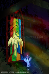 Size: 750x1143 | Tagged: safe, artist:xinjinjumin652118129541, twilight sparkle, alicorn, pony, g4, solo, stained glass