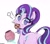 Size: 2004x1760 | Tagged: safe, artist:mar0x8, starlight glimmer, pony, unicorn, g4, butt, caught, cookie, cookie jar, cookie thief, cute, dock, exclamation point, eye clipping through hair, female, food, glimmer glutes, glimmerbetes, glowing, glowing horn, horn, interrobang, levitation, looking at you, looking back, looking back at you, magic, mare, mouth hold, no pupils, nom, plot, question mark, simple background, solo, tail, telekinesis, white background