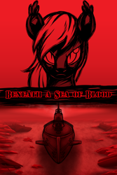 Size: 2400x3600 | Tagged: safe, artist:thescornfulreptilian, oc, oc only, oc:emerald seas, bat pony, pony, fanfic:beneath a sea of blood, bat pony oc, fanfic, fanfic art, fanfic cover, solo, u-boat