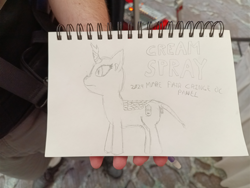 Size: 4096x3072 | Tagged: safe, artist:hawaiianhippogryph, oc, oc only, oc:cream spray, kirin, mare fair, anal insertion, buttplug, hand, insertion, kirin oc, reference sheet, sex toy, solo, traditional art