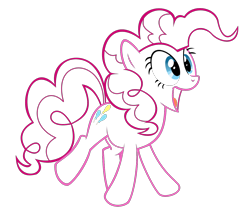 Size: 1300x1100 | Tagged: safe, artist:originalcanadian, pinkie pie, earth pony, pony, g4, female, open mouth, open smile, outline, simple background, smiling, solo, trace, transparent background