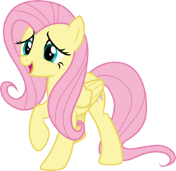 Size: 3084x3000 | Tagged: safe, artist:cloudy glow, fluttershy, pegasus, pony, g4, my little pony: friendship is magic, the last problem, cute, female, mare, raised hoof, shyabetes, simple background, solo, transparent background, vector