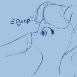 Size: 3072x3072 | Tagged: safe, artist:dulldi, pipp petals, posey bloom, earth pony, pony, g5, boop, doodle, duo, female, mare, noseboop, offscreen character, sketch, solo focus