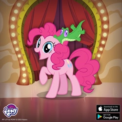 Size: 1080x1080 | Tagged: safe, gameloft, gummy, pinkie pie, alligator, earth pony, g4, my little pony: magic princess