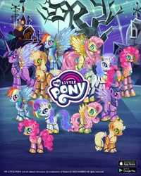 Size: 1080x1350 | Tagged: safe, gameloft, applejack, fluttershy, pinkie pie, rainbow dash, rarity, twilight sparkle, alicorn, earth pony, pegasus, pony, robot, robot pony, unicorn, g4, my little pony: magic princess, alicorn six, applebot, applecorn, duality, flutterbot, fluttercorn, horn, mane six, outdoors, pinkie bot, pinkiecorn, rainbot dash, rainbowcorn, raribot, raricorn, roboticization, self paradox, self ponidox, twibot, twilight sparkle (alicorn)