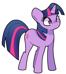 Size: 802x900 | Tagged: safe, alternate version, artist:kindakismet, twilight sparkle, pony, unicorn, g4, female, mare, simple background, smiling, solo, transparent background, unicorn twilight