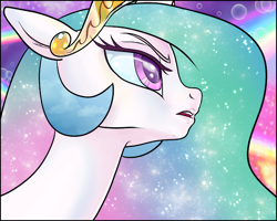 Size: 650x519 | Tagged: safe, artist:pencils, princess celestia, alicorn, pony, g4, beautiful, bubble, crown, ethereal mane, eyelashes, fanart, flowing hair, flowing mane, jewelry, lips, regalia