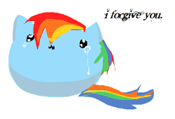 Size: 514x349 | Tagged: safe, artist:youtubedtocomme, rainbow dash, ball pony, object pony, original species, pegasus, pony, g4, ball, crying, cute, dashabetes, simple background, white background