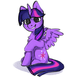 Size: 512x512 | Tagged: safe, artist:mackenziehowler, artist:shadowblazearts, twilight sparkle, alicorn, pony, g4, chest fluff, female, simple background, sitting, smiling, solo, transparent background, twilight sparkle (alicorn)