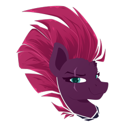 Size: 3500x3500 | Tagged: safe, artist:mackenziehowler, artist:shadowblazearts, tempest shadow, pony, unicorn, g4, broken horn, bust, female, horn, simple background, smiling, solo, transparent background