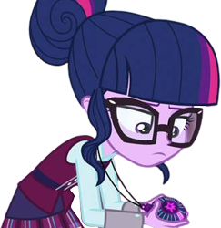 Size: 2446x2520 | Tagged: safe, edit, edited screencap, editor:mrtoonlover83, screencap, sci-twi, twilight sparkle, human, equestria girls, g4, my little pony equestria girls: friendship games, background removed, clothes, crystal prep academy uniform, female, glasses, hair bun, magic capture device, necktie, not a vector, school tie, school uniform, schoolgirl, simple background, skirt, solo, transparent background