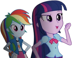 Size: 3116x2520 | Tagged: safe, edit, edited screencap, editor:mrtoonlover83, screencap, rainbow dash, twilight sparkle, human, equestria girls, g4, my little pony equestria girls: rainbow rocks, background removed, duo, duo female, female, simple background, transparent background