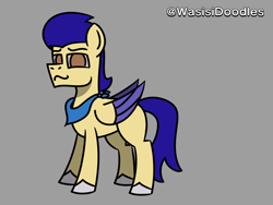 Size: 6000x4500 | Tagged: safe, artist:alejandrogmj, artist:wasisi, oc, oc only, oc:chicken claws, pegasus, disguise, disguised changeling, doodle, gray background, male, pegasus oc, simple background, solo