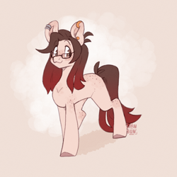 Size: 2000x2000 | Tagged: safe, artist:lionbun, oc, earth pony, pony, cute, earth pony oc, female, glasses, kofi reward, mare, ponified