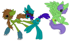 Size: 1366x772 | Tagged: safe, artist:aspenglowe, oc, oc only, earth pony, pegasus, pony, unicorn, 2012, earth pony oc, horn, pegasus oc, trio, unicorn oc