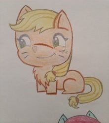 Size: 3016x3415 | Tagged: safe, artist:tom artista, applejack, cat, g4, animal, animal in mlp form, catified, drawing, female, solo, species swap, traditional art