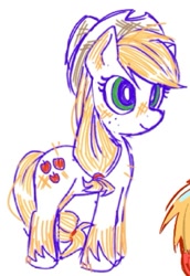 Size: 569x829 | Tagged: safe, artist:dashwooo, applejack, earth pony, pony, g4, simple background, solo, white background