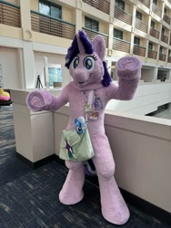 Size: 1500x2000 | Tagged: safe, artist:cinnamonsugar, artist:furtasticstudios, artist:stellacat123, artist:supernova, starlight glimmer, trixie, g4, bag, fursuit, irl, photo, plushie, ponysuit, solo