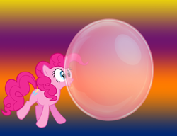 Size: 1384x1062 | Tagged: safe, artist:lagovulpesthegentle, pinkie pie, earth pony, g4, bubblegum, female, food, gradient background, gum