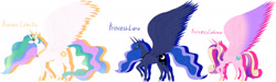 Size: 1632x489 | Tagged: safe, artist:ireneroxanne666, princess cadance, princess celestia, princess luna, alicorn, pony