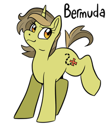 Size: 1090x1235 | Tagged: safe, artist:smirk, oc, oc only, oc:bermuda, pony, unicorn, crack ship offspring, horn, magical lesbian spawn, offspring, parent:daring do, parent:lyra heartstrings, simple background, solo, white background