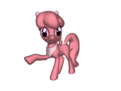 Size: 1200x900 | Tagged: safe, artist:sonypicturesstudios36, dryad, earth pony, pony, ponylumen, g4, 3d, 3d pony creator, adult blank flank, blank flank, bow, closed mouth, clothes, dryad pony, flower bubble, flower bubble pony, foofa, hair bow, ponified, raised arm, raised leg, scarf, simple background, smiling, solo, transparent background, yo gabba gabba!