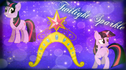 Size: 900x504 | Tagged: safe, artist:angelicsweetheart, twilight sparkle, pony, unicorn, g4, big crown thingy, element of magic, female, jewelry, mare, regalia, solo, unicorn twilight