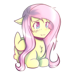 Size: 1000x1000 | Tagged: safe, artist:0liiver, fluttershy, pegasus, pony, g4, :3, cute, shyabetes, simple background, solo, transparent background