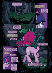 Size: 1920x2715 | Tagged: safe, artist:alexdti, artist:v-nico, twilight sparkle, pony, venus flytrap, comic:alicorn of magic, g4, alternate cutie mark, forest, nature, solo, tree