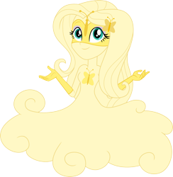 Size: 2372x2435 | Tagged: safe, artist:static51302, fluttershy, human, fanfic:choose your own magic ending, equestria girls, g4, cloud, fanfic art, simple background, solo, superhero, transparent background, vector