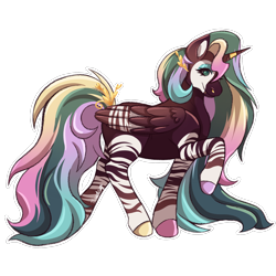 Size: 2000x2000 | Tagged: safe, artist:bunistxr, oc, oc only, alicorn, okapi, alicorn oc, horn, horn jewelry, jewelry, simple background, solo, transparent background, wings