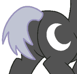 Size: 282x271 | Tagged: safe, dark moon, graphite, pony, unicorn, g4, background pony, base used, butt, butt only, featureless crotch, horn, male, pictures of butts, plot, simple background, solo, stallion, transparent background