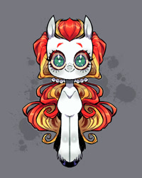 Size: 1080x1350 | Tagged: safe, artist:batzy-artz, part of a set, citrus sweetheart, earth pony, pony, g3, abstract background, alternate design, alternate hairstyle, big eyes, black hooves, colored eyelashes, colored hooves, colored sclera, creepy, creepy smile, female, green eyes, hair tie, heart, heart eyes, hooves, long mane, looking at you, mare, outline, ponytail, red eyelashes, shiny eyelashes, shiny hooves, smiling, solo, standing, staring at you, staring into your soul, symmetrical, tied mane, two toned mane, unshorn fetlocks, watermark, white coat, white pupils, wide eyes, wingding eyes, yellow sclera