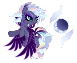 Size: 2805x2298 | Tagged: safe, artist:afterglory, oc, oc only, pegasus, pony, g4, adoptable, artificial wings, augmented, base used, blue eyes, cloudy mane, cloudy tail, colored eyebrows, ethereal mane, ethereal tail, ethereal wings, eyelashes, eyeshadow, female, female oc, flying, gradient mane, gradient tail, gray coat, magic, magic wings, magical lesbian spawn, makeup, mare, mare oc, multicolored mane, multicolored tail, narrowed eyes, next generation, offspring, open mouth, open smile, parent:princess luna, parent:rainbow dash, parents:lunadash, purple coat, purple eyeshadow, signature, simple background, smiling, solo, storm, tail, thick eyelashes, three quarter view, transparent background, wings, wings down